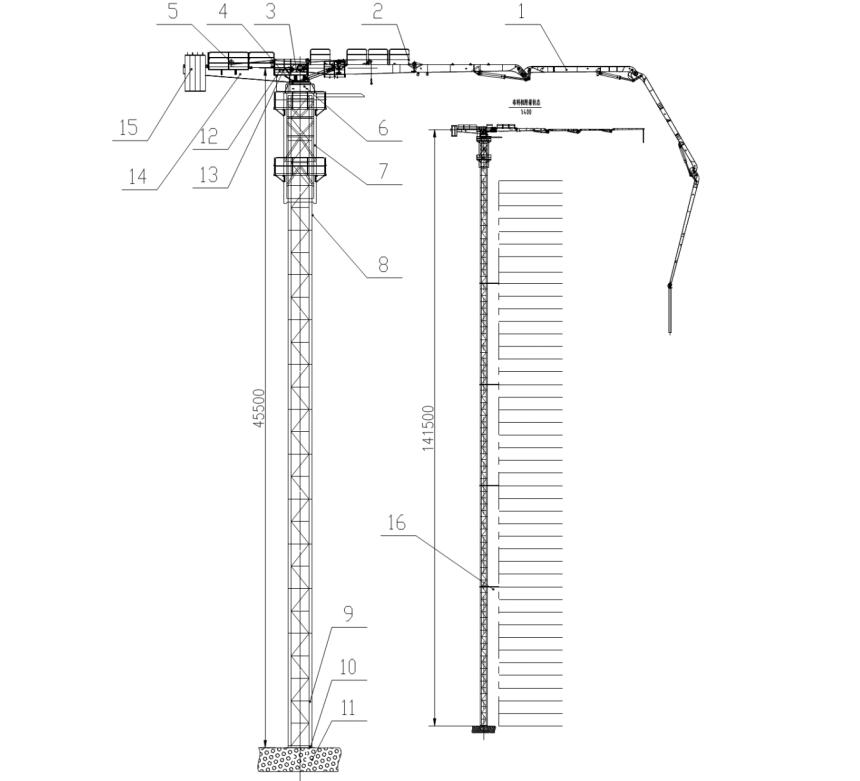 塔式布料機結構圖 塔式布料機結構圖